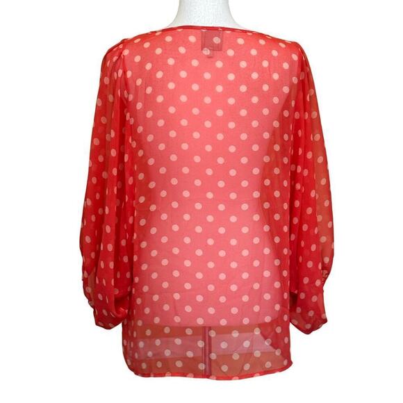 Hi There by Karen Walker red/orange polka dot top, 12, whimsical, eclectic - Picture 3 of 4